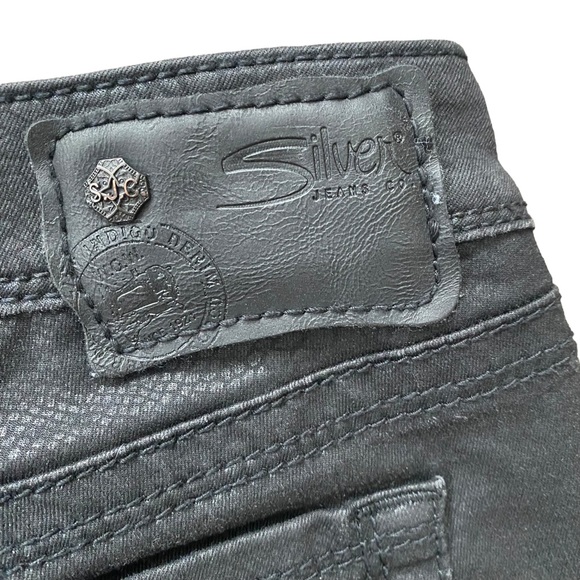 Silver Aiko Black Faux Snakeskin Skinny Jean 27/31 - Picture 6 of 12